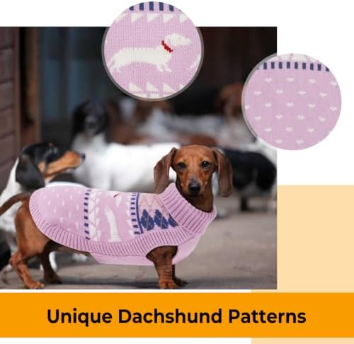 Lelepet Mini Dachshund Sweater Turtleneck Dog Sweaters for Small Dogs XS-XL