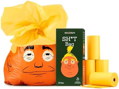 Dog Poop Bags - 60 Count Unscented Leakproof - Stable Genius
