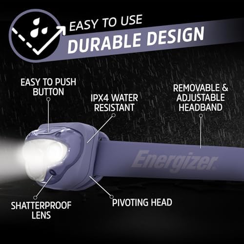 Energizer LED Headlamp PRO (2-Pack), IPX4 Water Resistant Head Light