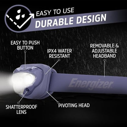Energizer LED Headlamp PRO (2-Pack), IPX4 Water Resistant Head Light
