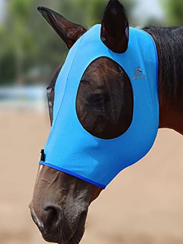 Mask Tech 5 Pieces Horse Fly Masks with Ears, Stretchy Elastic Mesh Fly Masks, 3D Eye Clearance, UV Protection-Medium,Combo 4
