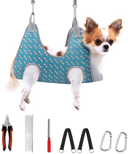 Supet Dog Grooming Hammock for Nail Trimming, Pet Grooming Hanging Harness