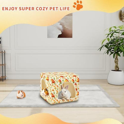 UPINS Guinea Pig Hideout,Washable Small Pet Bed House for Guinea Pigs Ferret Chinchilla Hedgehog Bunnies Rabbit