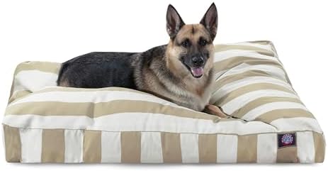Majestic Pet Rectangular Dog Bed, X-Large, 50x42x5 in, Washable, Sand Beige