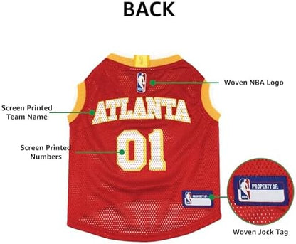 Pets First NBA Atlanta Hawks Dog Jersey, X-Small- Tank Top Basketball Pet Jersey