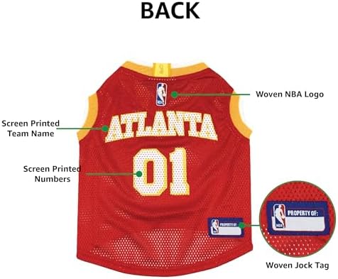 Pets First NBA Atlanta Hawks Dog Jersey, Small- Tank Top Basketball Pet Jersey