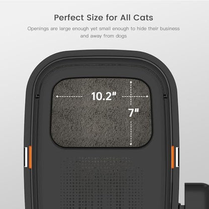 XL Stainless Steel Cat Litter Box with Lid, Top Entry, Mat & Scoop Included