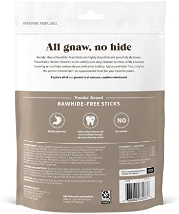 Wonder Bound Chicken Flavor Dog Treat Sticks - 12 Count - Rawhide-Free, Dental Health Chews for Plaque & Tartar Control, Easy Digest, Long-Lasting Snack