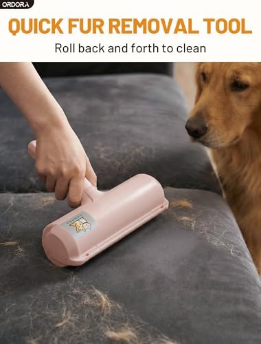 ORDORA Pet Hair Remover Roller, Reusable Lint Roller for Dog and Cat Hair