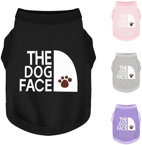 Personality Canine Attire: Soft, Lightweight Cotton Dog Clothes with 'The Dog Face' Print. Small and Medium Breeds, Perfect for Everyday Wear, Comfortable and Breathable Dog Shirt Black 3XL