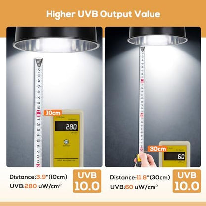 UVB Bulb for Reptiles, 10.0 26W UVB Light for Reptiles, Hygger zoo UVA UVB Reptile Light Bulb Reptile UVB Bulb UVB Light for Bearded Dragon Turtle Lizard Reptile Lamp Terrarium Lamp for Desert Reptile