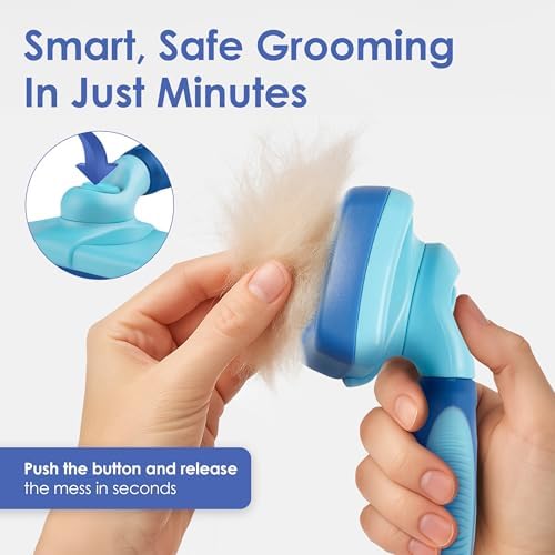 AKC Self-Cleaning Slicker Brush for Dogs & Cats, All Coat Types