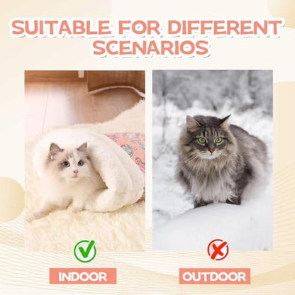 New Sleeping Bag for Cats, Cozy Self Warming Cat Sleeping Bag for Indoor Cats, 360° Wrap Cat Hideaways Pet Snuggle Sack for Sleeping Relax Play (Pink)