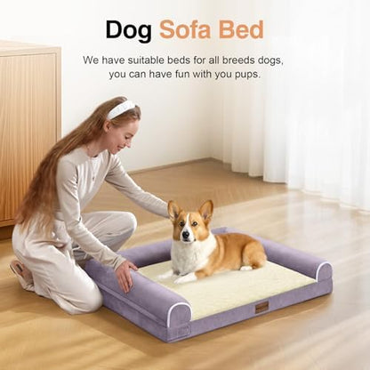 NANUYA Orthopedic Dog Bed for Medium Dogs, 30 x 20 Inch, Purple