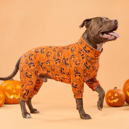 KYEESE Halloween Dog Pajamas for Medium Large Dog Onesie, Jack-o'-Lantern