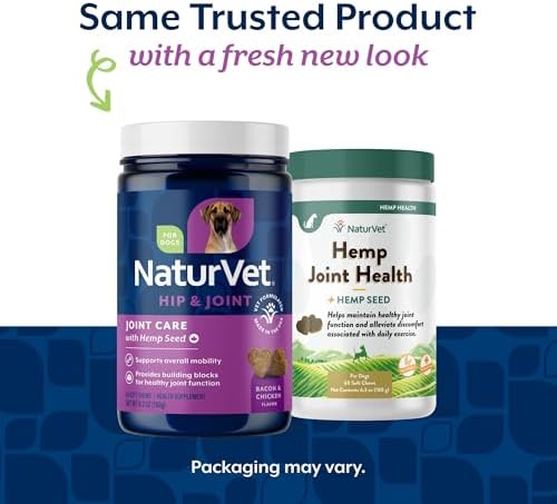 NaturVet Hip & Joint Care with Hemp Seed Supplement for Dogs, 60ct