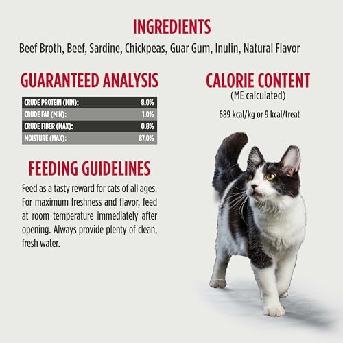 Nulo Freestyle Lickable Cat Treats - Perfect Purées Beef & Sardine, Squeezable Grain-Free Wet Cat Food Topper, High Moisture for Hydration, 48 x 0.5oz