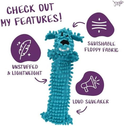 Multipet 12-Inch Floppy Loofa Light Weight No Stuffing Dog Toys, Assorted Colors (Pack of 1)