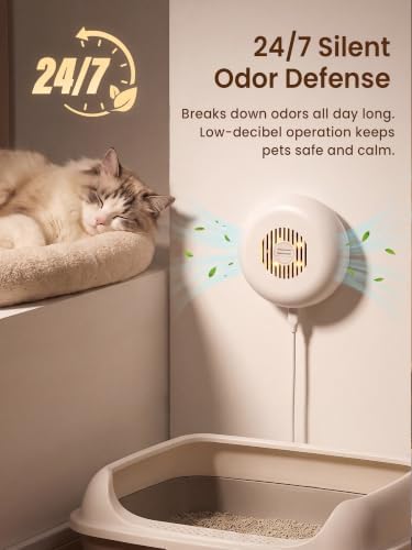 Cat Litter Deodorizer, Ozone-Free Photocatalytic Litter Box Odor Eliminator