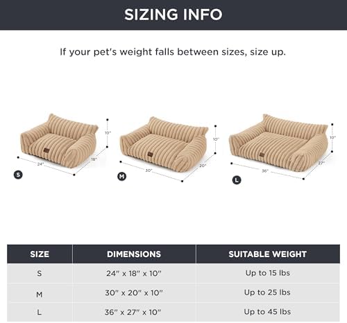 Bedsure ComfyFleece™ Shown on TV Fluffy Dog Couch for Pets,30in Sandy Beige