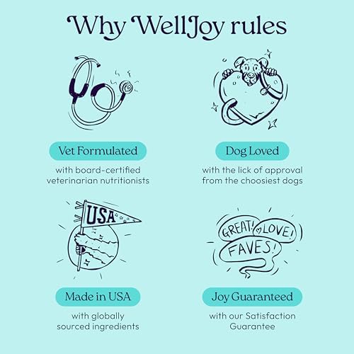 WellJoy Joint Dog Supplement + Glucosamine, Chondroitin, GutBoost, 90ct