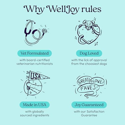 WellJoy Joint Dog Supplement + Glucosamine, Chondroitin, GutBoost, 90ct