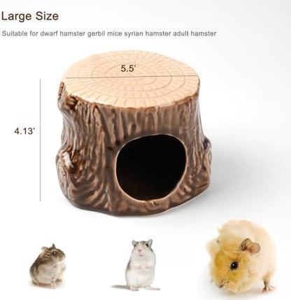 Ceramic Hamster Hideout Tree Chew Proof Syrian Hide Cool Bed Large