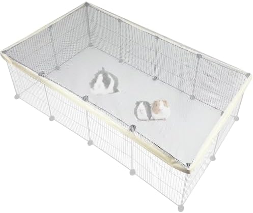 Cage Cover, Ventilated Mesh Top for C&C Midwest Guinea Pig Cage, Breathable & Escape-Proof Small Animal Enclosure Lid with Secure Clips for Rabbits（Not Include cage） (24inx47in Cage Cover)