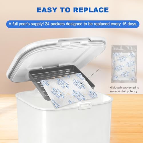 Absorbking Pet Food Desiccant Bag for Most Smart Feeders, 24 Packs Replaced Desiccant Bags with Color Indicating for Automatic Cat Dog Feeder, Desiccant Bag Replacement