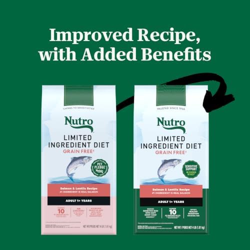 Nutro Limited Ingredient Diet Dry Dog Food, Salmon & Lentils, 4 lb