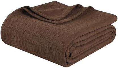Superior Cotton Blanket, Lightweight, Breathable Bedding, Throw, Chocolate
