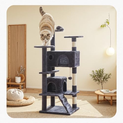 54 Inch Cat Tree Tower with Sisal Scratching Posts