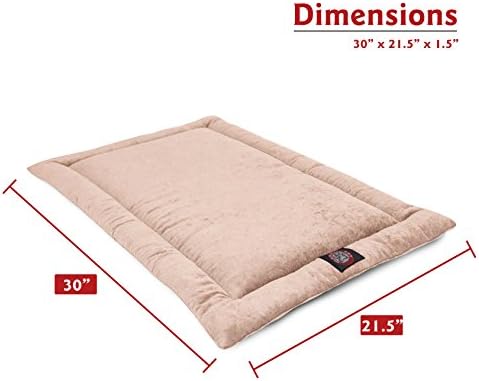 Majestic Pet Dog Crate Mat - Machine Washable Soft Plush Pet Bed Pad for Crates & Kennels | USA Crafted | 30"x21" Villa Pearl