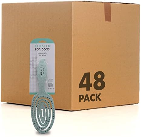 BioSilk for Pets Eco-Friendly Detangling Pin Brush for Dogs, 48-Pack