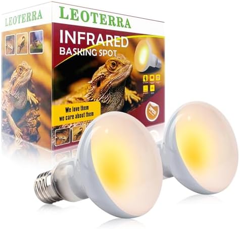 Leoterra 75W Reptile Heat Lamp Bulb, UVA Basking Spot Light for Bearded Dragon, Turtle, Lizard, Snake Terrarium, Daytime Heating Bulb for 20-40 Gallon Tanks, E26 Base, 2-Pack