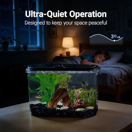 Koller Products 5-Gallon Aquarium Kit with LED Lighting and Power Filter, Ideal for a Variety of Tropical Fish