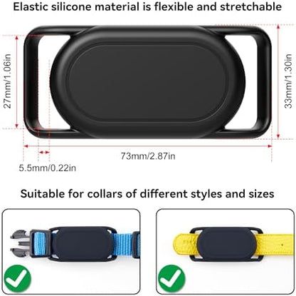 DDJ [2 Pack] Dog Collar Holder for Samsung Smart Tag 2, Dog GPS Tracker Waterproof Silicone Case for Galaxy Smarttag2, Anti-Lost and Scratch Resistant, for Cat, Pet, Fits Different Width Collars