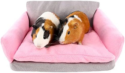 Guinea Pig Couch - Guinea Pig Sofa, Removable Cushioned Pillow, Stuffed Arms and Back, Super Cozy, Ideal Bed for Small Pets