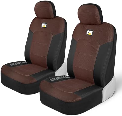 CAT MeshFlex Universal Front Seat Covers for Trucks, Cars, & SUV - Brown