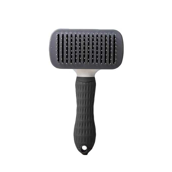 Self Cleaning Slicker Brush, Dog Cat Bunny Pet Grooming Shedding Brush，Deshedding Pet Supplies Accessories (Blue) (Gray)