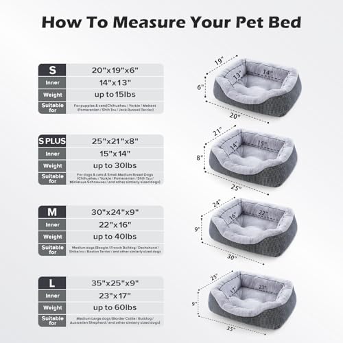 INVENHO Large Dog Beds Large Sized, Washable Orthopedic Warming Soft Sleeping Durable with Anti-Slip Bottom