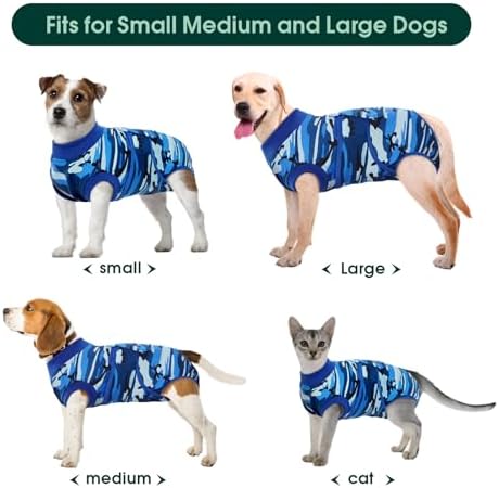 Kuoser Recovery Suit for Dogs Cats, Soft Dog Surgery Suit Female Male Spay