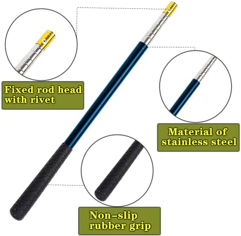 22" 64" Snake Hook Reptile Catcher Stick Tongs Rattlesnakes Grabber Pick-up Handling Tool Kit for Catching Controlling or Moving Python Copperhead (Small Snake Hook - Blue)