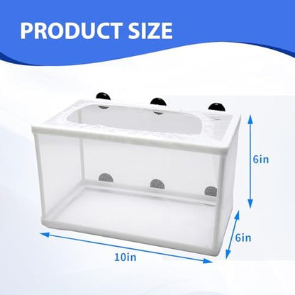 Anxingo 2 Pack Fish Tank Breeder Net,Fish Isolation Breeding Hatching Box, Plastic Frame Hatching Box Separation Net Breeding Box with Suction Cup for Aquarium