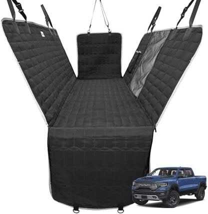 Reliadura Dog Hammock for Truck,Dog Car Seat Cover for Back Seat, Waterproof Seat Cover for Trucks with Mesh Window,Backseat Cover for Dogs in Car for F150/RAM1500/Sierra/Silverado