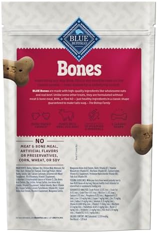 Blue Buffalo Bones Beef Large Dog Biscuits, 16 oz, 4 ct