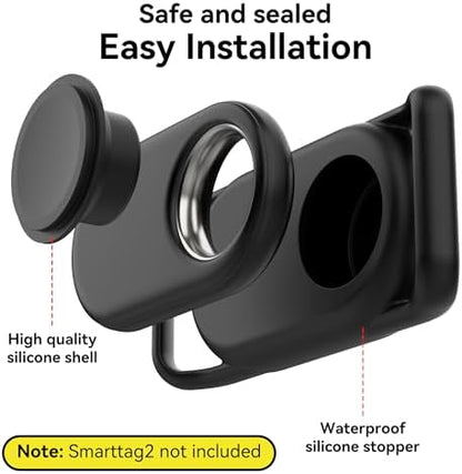 DDJ [2 Pack] Dog Collar Holder for Samsung Smart Tag 2, Dog GPS Tracker Waterproof Silicone Case for Galaxy Smarttag2, Anti-Lost and Scratch Resistant, for Cat, Pet, Fits Different Width Collars