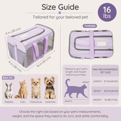 BELLA & PAL Cat Carrier Travel Bag, Airline Approved Soft-Sided Cat Carrier