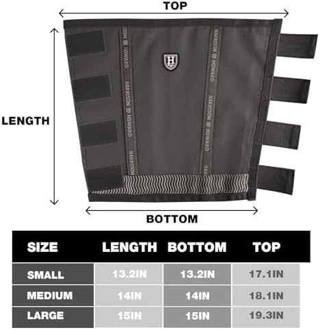 Harrison Howard Loose-Fitting Horse Fly Boots UV-Protective, Durable Fine Mesh Leggins with Reflective Strips (Set of 4)