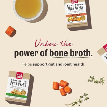 The Honest Kitchen Bone Broth Pour Overs Chicken Stew Dog Food Topper, Human Grade Wet Meal Enhancer with Bone Broth & Chicken, Adds Flavor & Hydration to Kibble for Picky Eaters, 12 Pack 5.5 oz